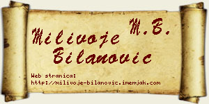 Milivoje Bilanović vizit kartica